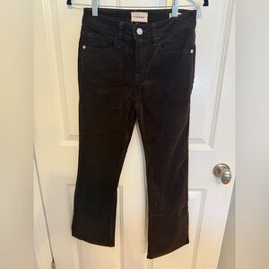 Like New Frame Le Sleek Dark Brown Straight Corduroy Flare Pants - 26